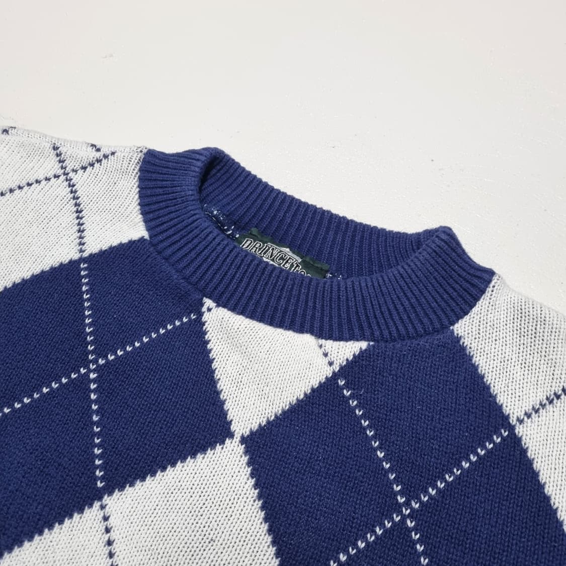 90S USA PRINCETON 아가일 스웨터 - XL 상품이미지4