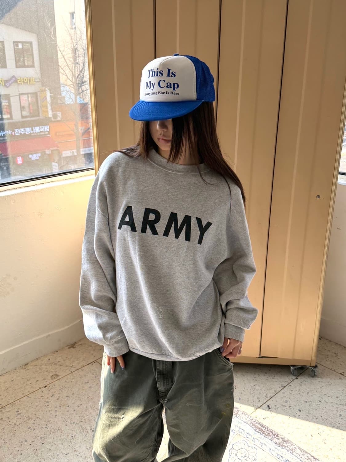 밀리터리 ARMY 맨투맨 그레이 상품이미지1
