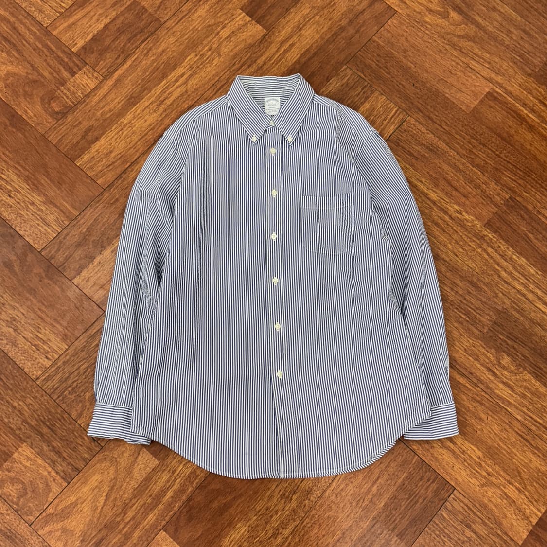 L(105) 브룩스브라더스 시어서커 포켓 스트라이프 남방 셔츠  상품이미지1
