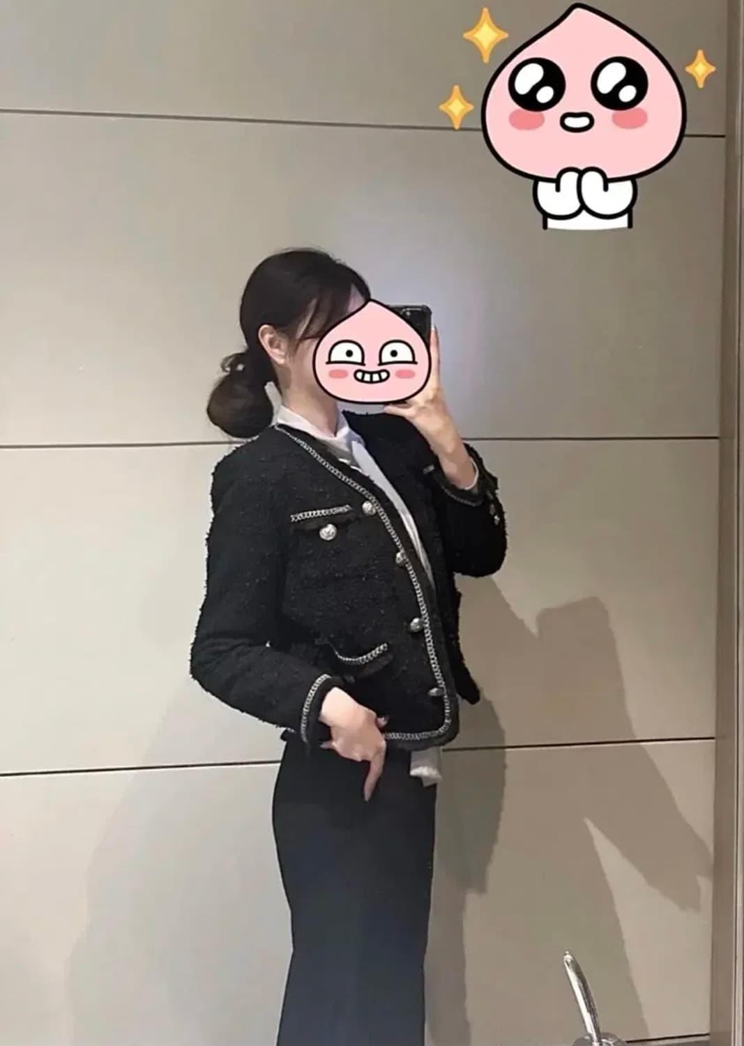 언티지 트위드 자켓 (블랙) 상품이미지1