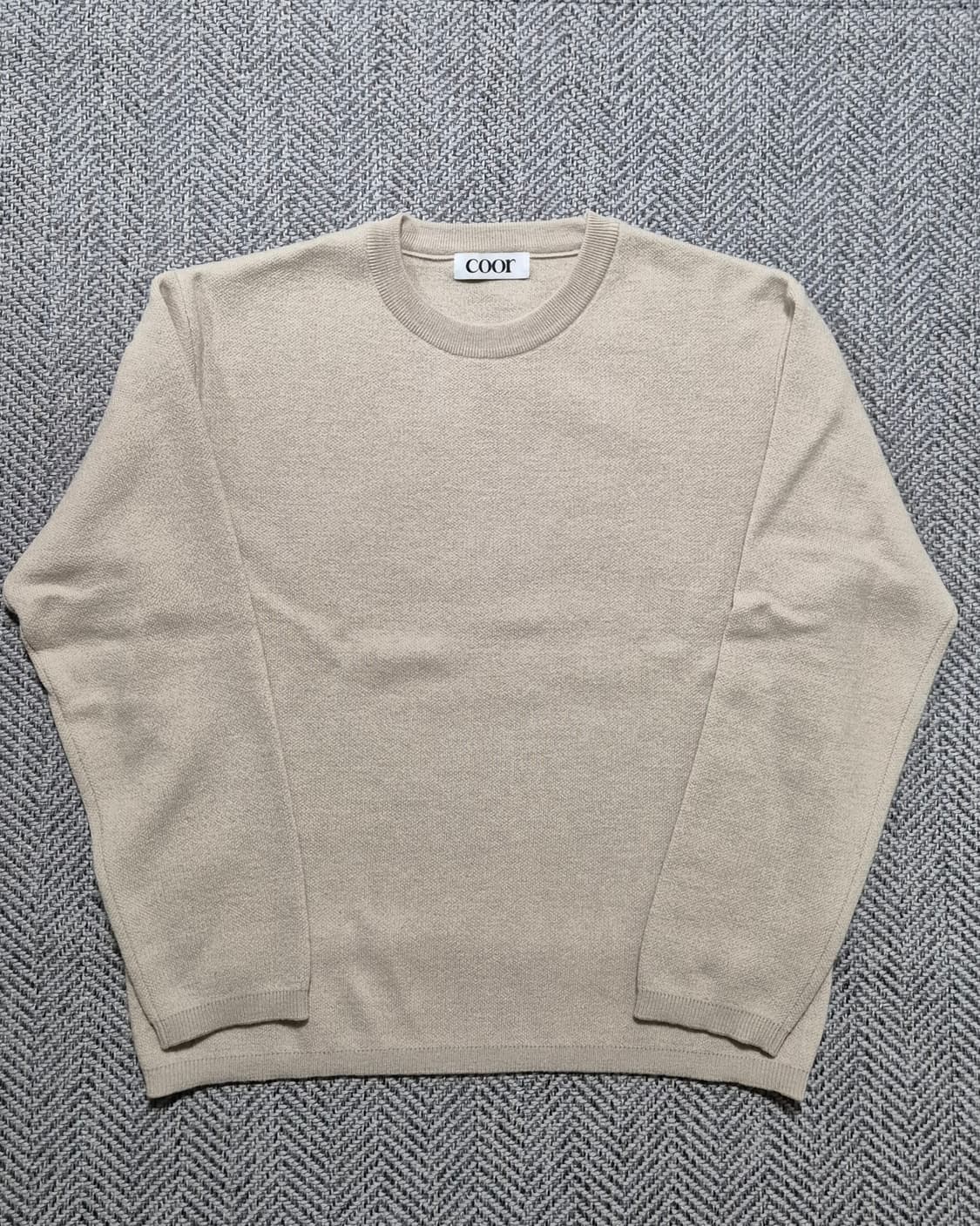 쿠어 탑필 울라운드 니트 M 웜샌드 상품이미지1