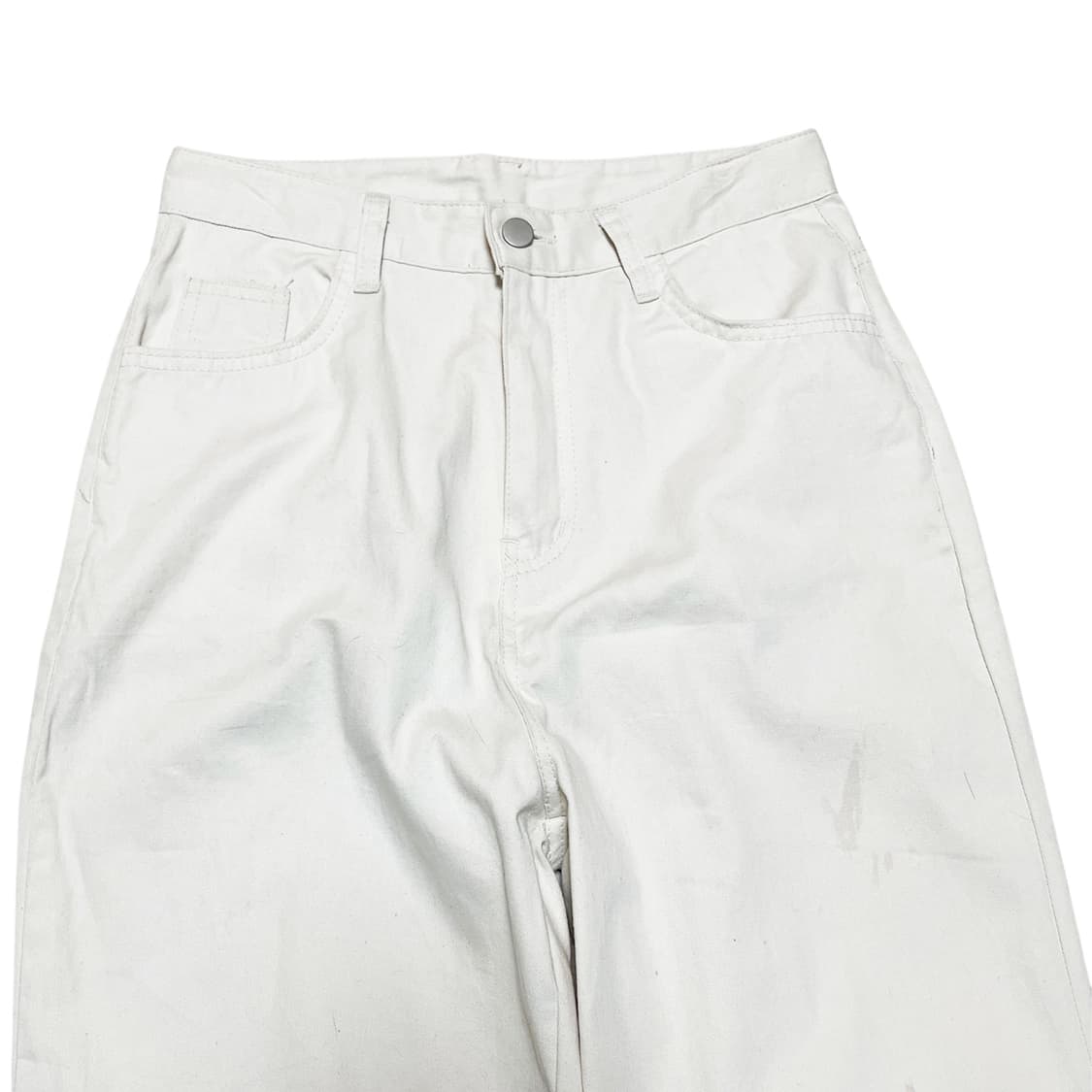 Standard wide-fit cotton pants_Ivory 상품이미지2