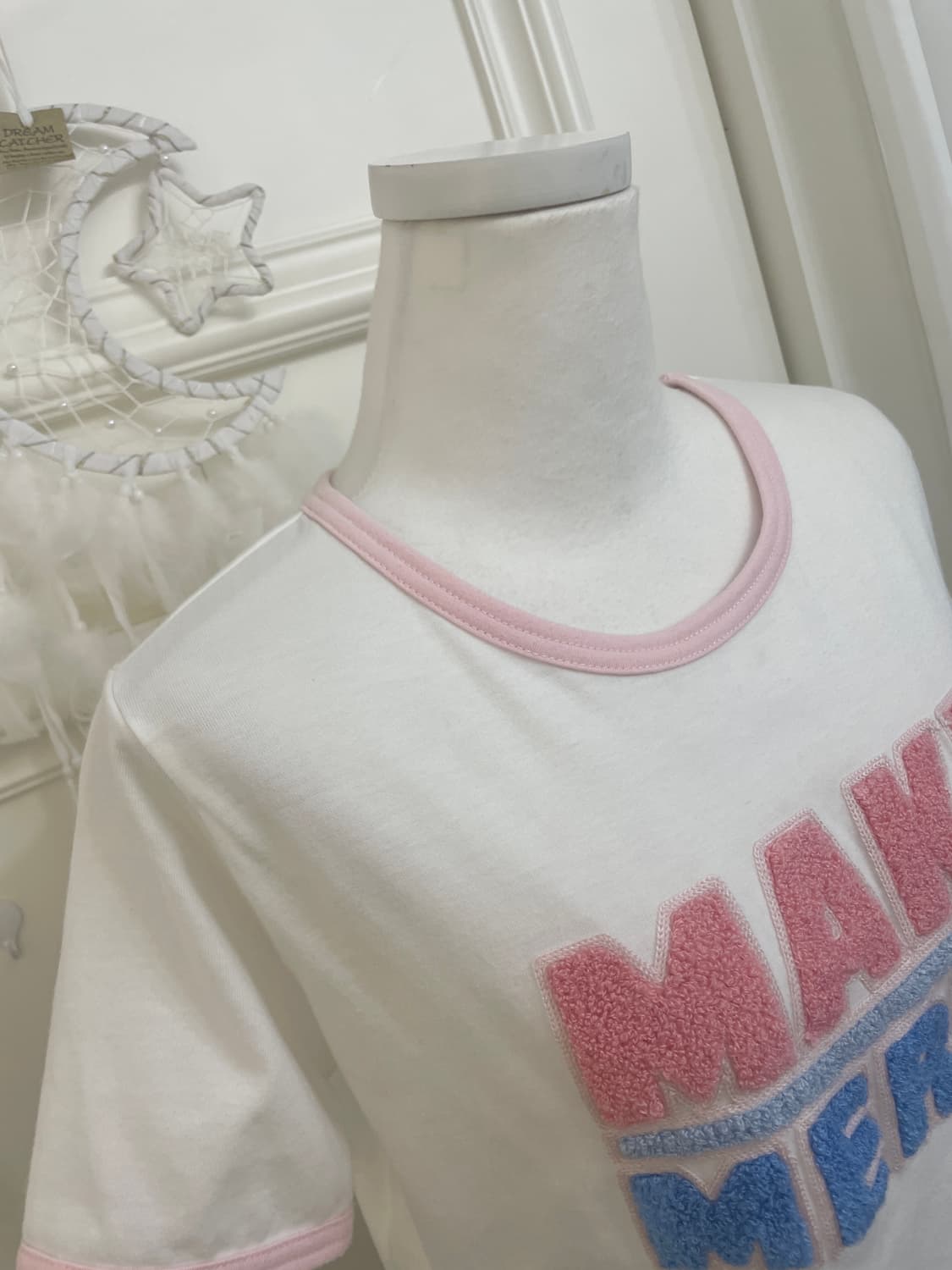 cute pink line crop t-shirt(size-F) 상품이미지7