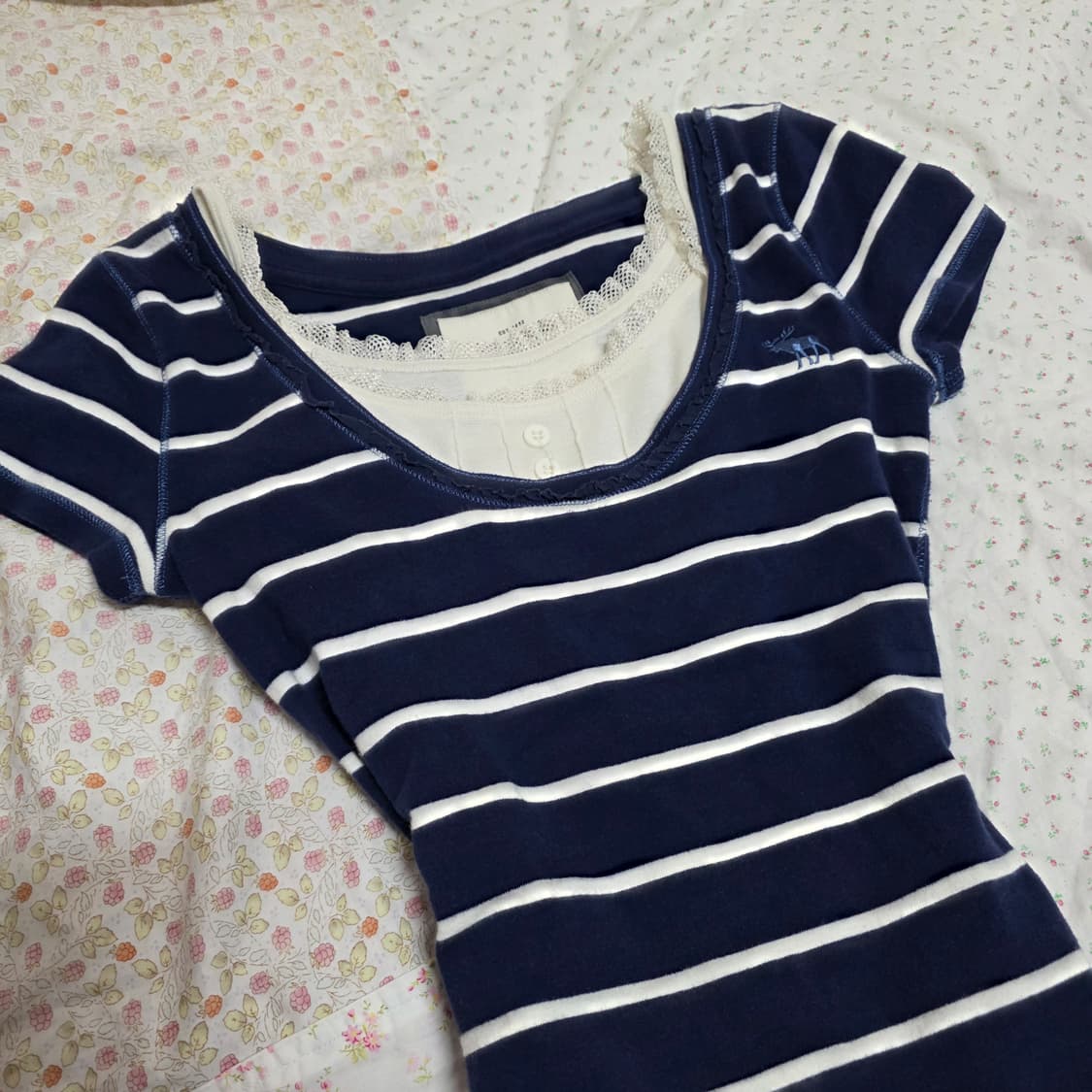 아베크롬비 딱붙 순록 로고 스프라이트 반팔티 상품이미지2