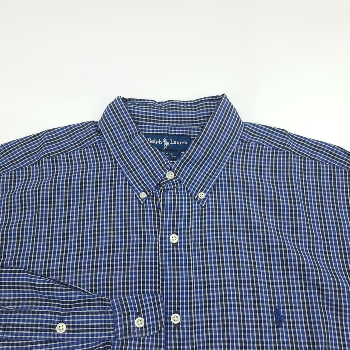 Co854 XL 폴로 랄프로렌 블루블랙 마이크로체크 긴팔 셔츠 남방 상품이미지3