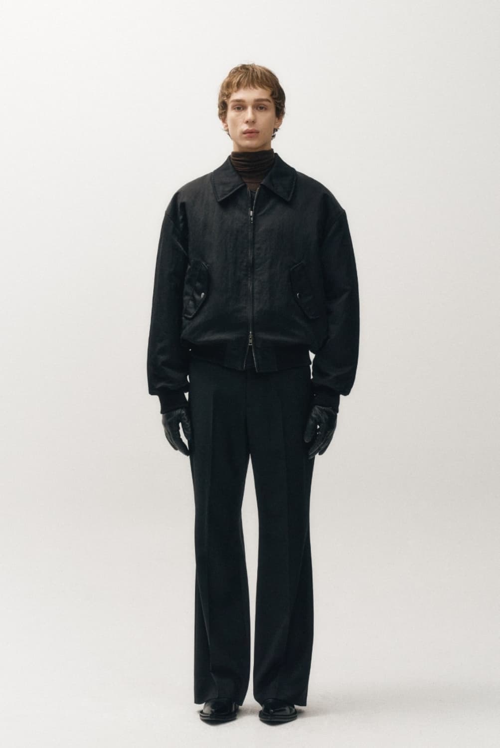 노이어 헤비 나일론 페디드 크롭 블루종(블랙) 상품이미지1