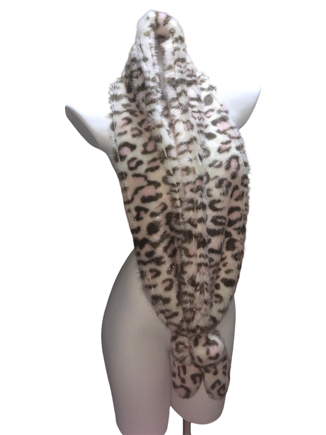 빈티지 호피 글리터 폼폼 머플러 달천 갸루 상품이미지1