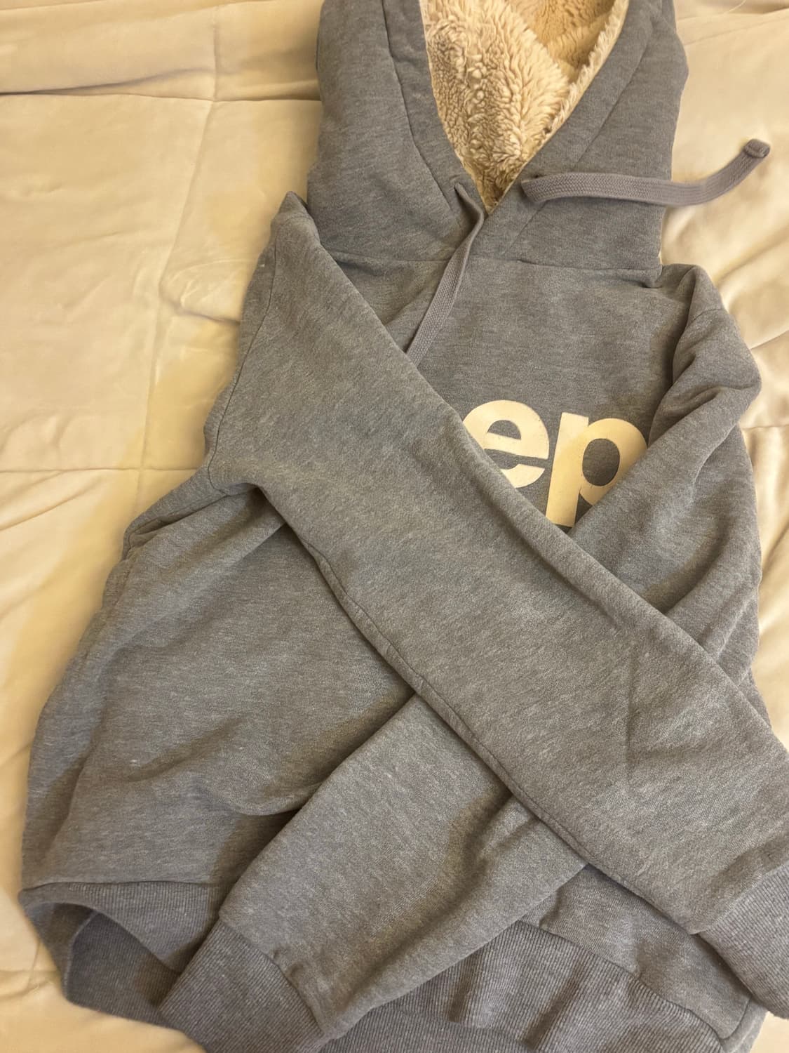 지프 보아털 그레이 후드티 상품이미지3