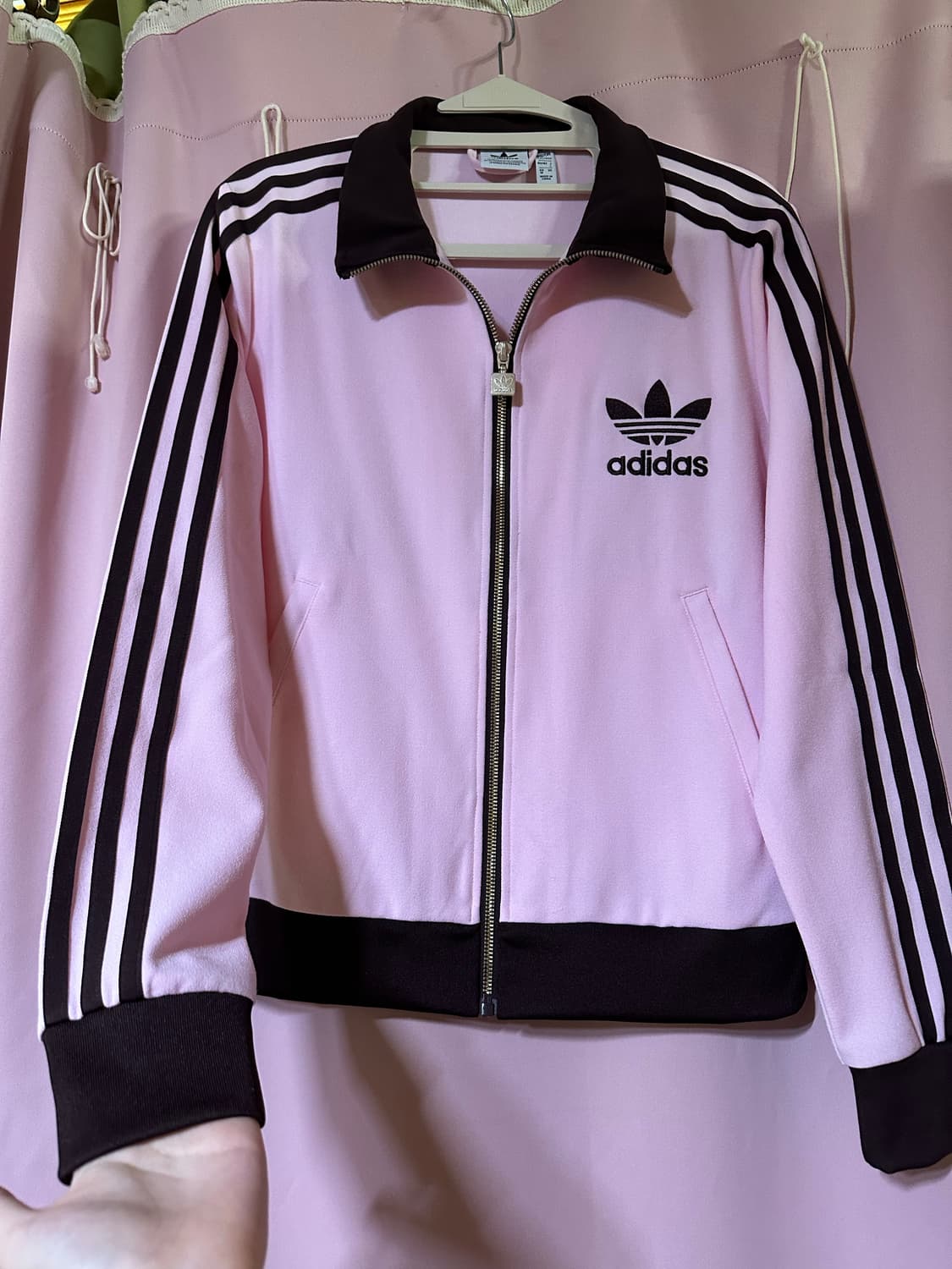 아디다스져지 아디다스 핑크 브라운 파이어버드 불꽃져지 트랙탑 집업 대장 상품이미지2