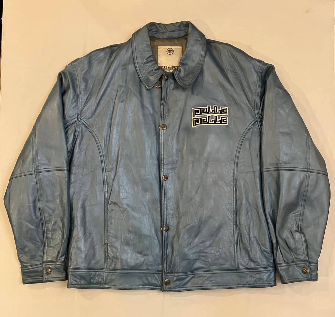 90s 펠레펠레 올드스쿨 레더자켓 블루 상품이미지5