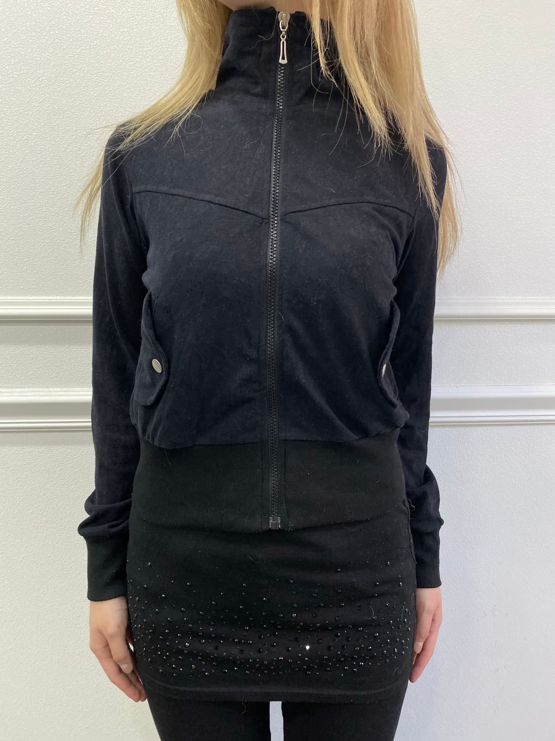Y2K Slim Fit Full Neck Zip Up 상품이미지2