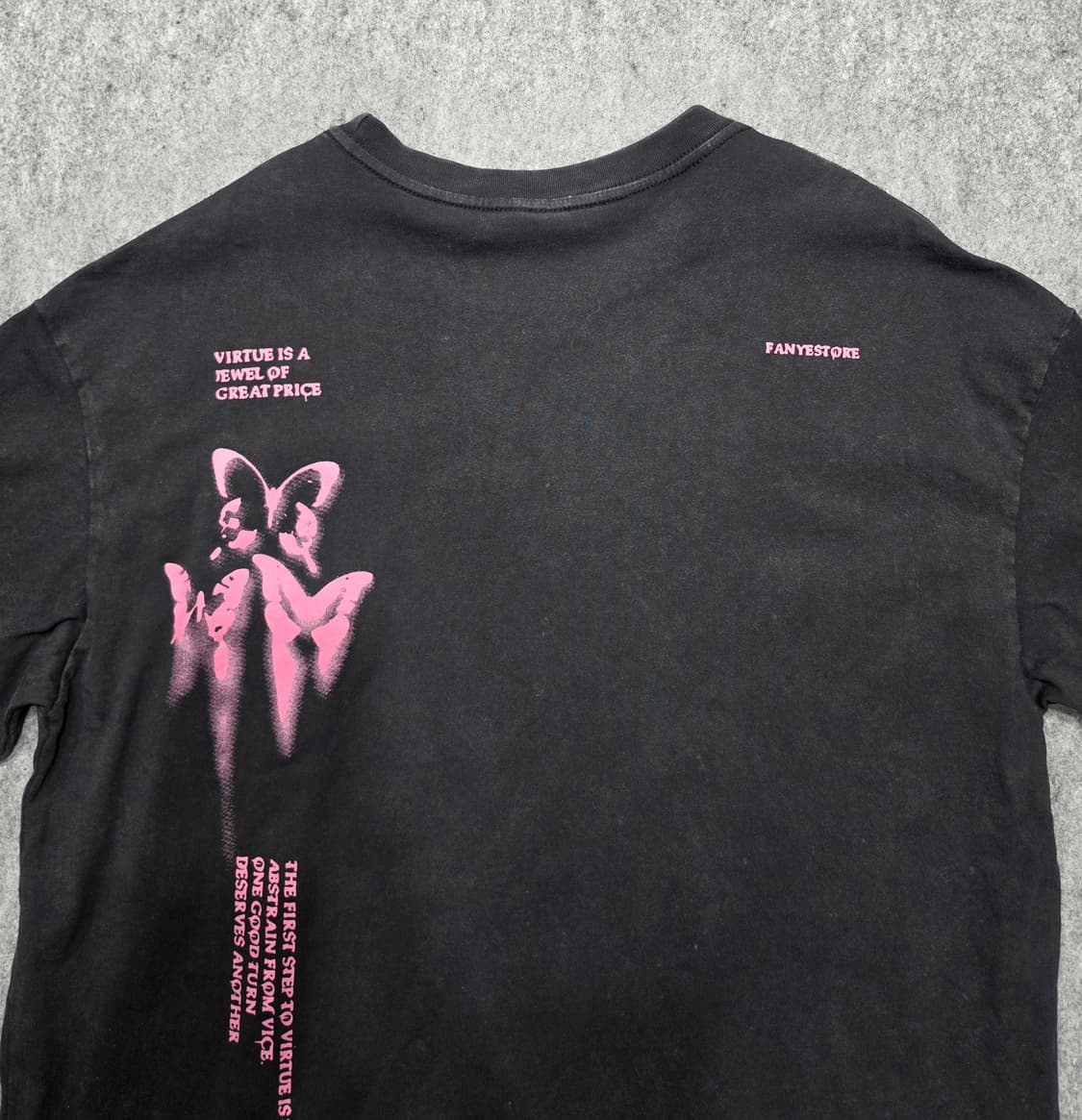 FAN YESTORE 버터플라이 워싱 피그먼트 반팔티 XL 상품이미지4