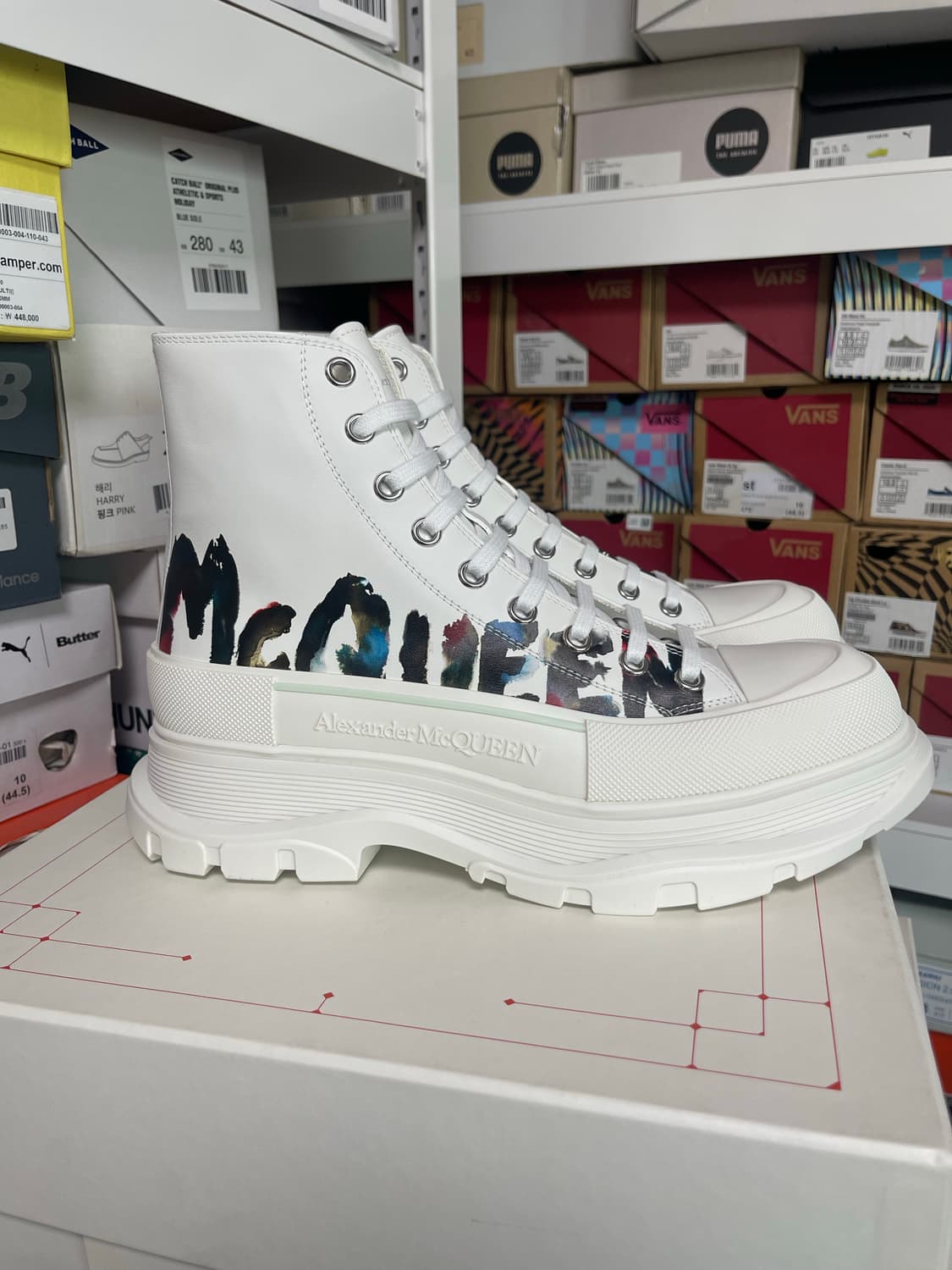 43)알렉산더 맥퀸 오버솔 부츠 화이트 멀티 상품이미지2