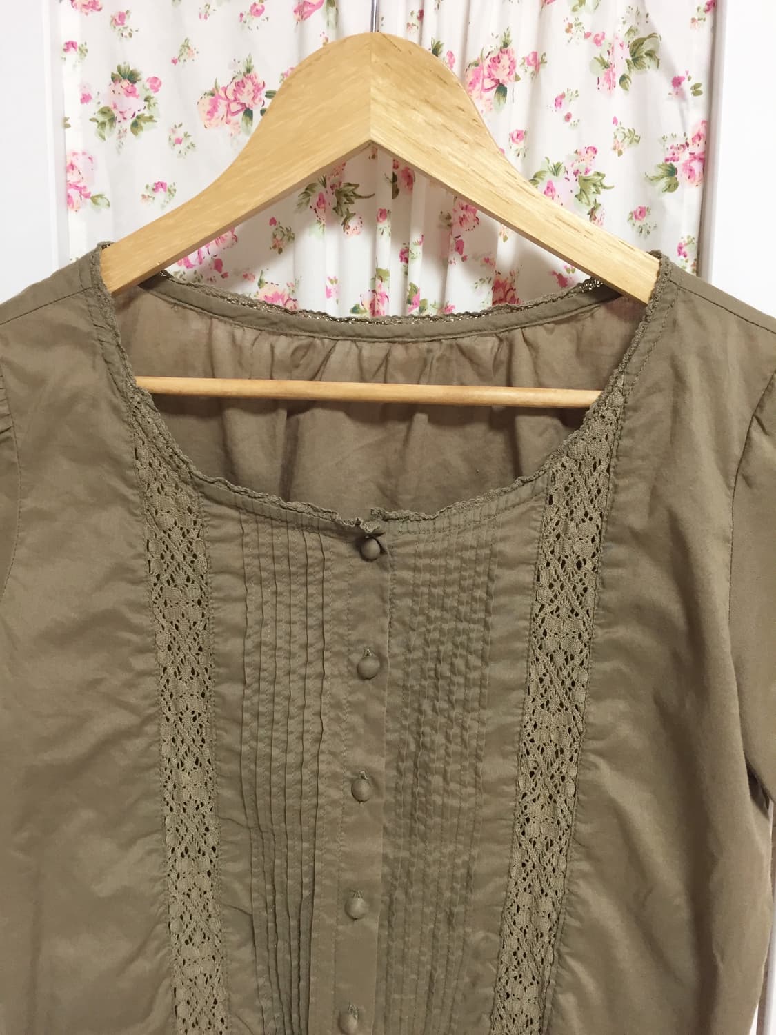 빈티지 카키브라운 모리걸 블라우스 상품이미지4