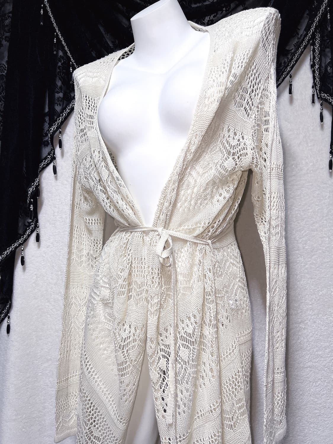 세실맥비 페어리그런지 오리엔탈 레이스 뜨개 롱가디건 로브 핀터 모리 하치 상품이미지3