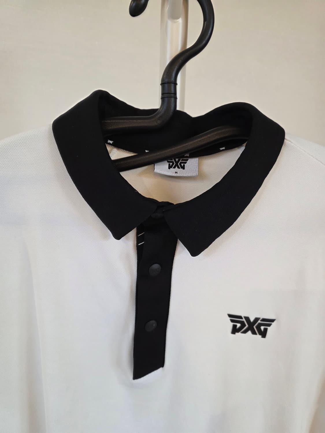 PXG 화이트/블랙 카라 골프티셔츠 M 상품이미지1