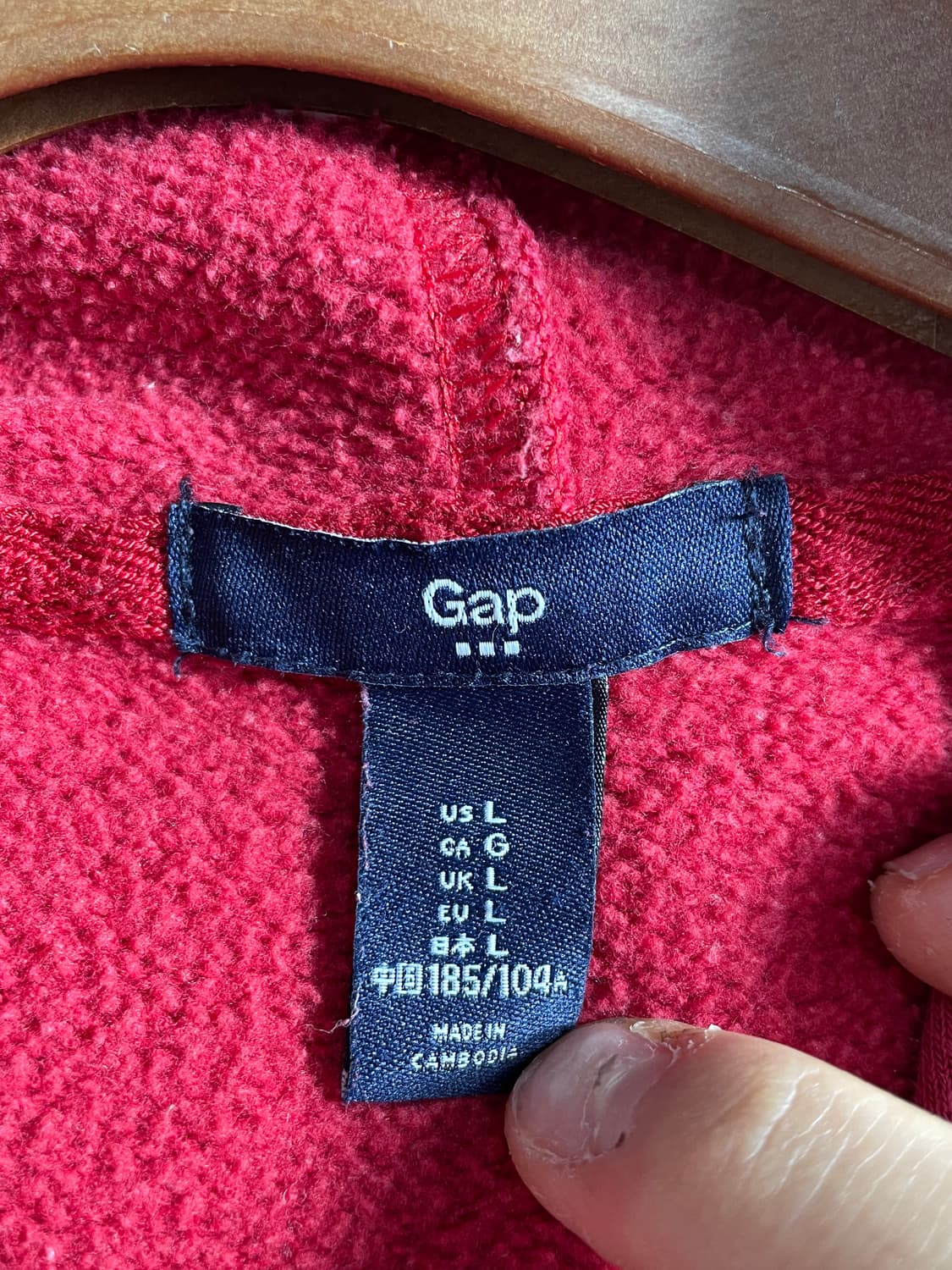 GAP 갭 레드 후드티 상품이미지3