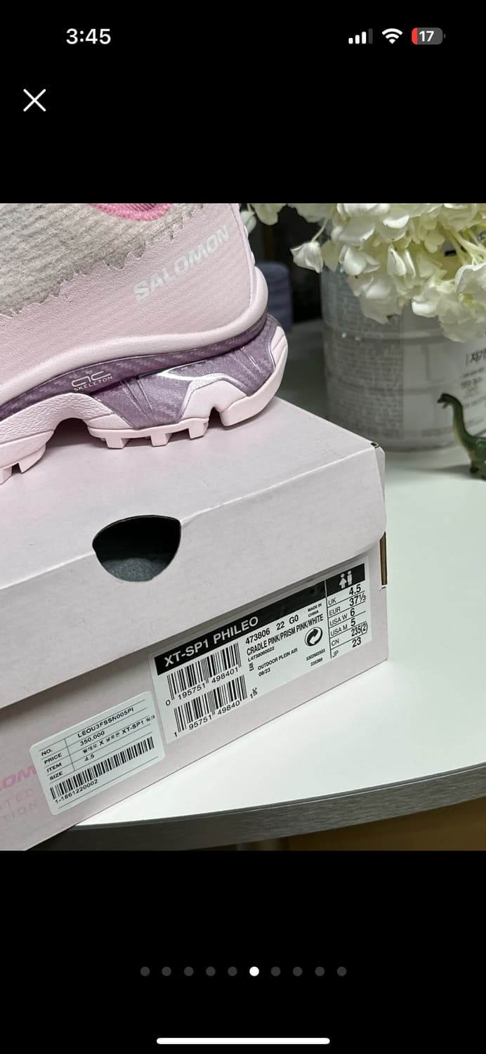 살로몬x필레오 XT-SP1 크래들 핑크 프리즘 핑크 230 새상품 상품이미지5