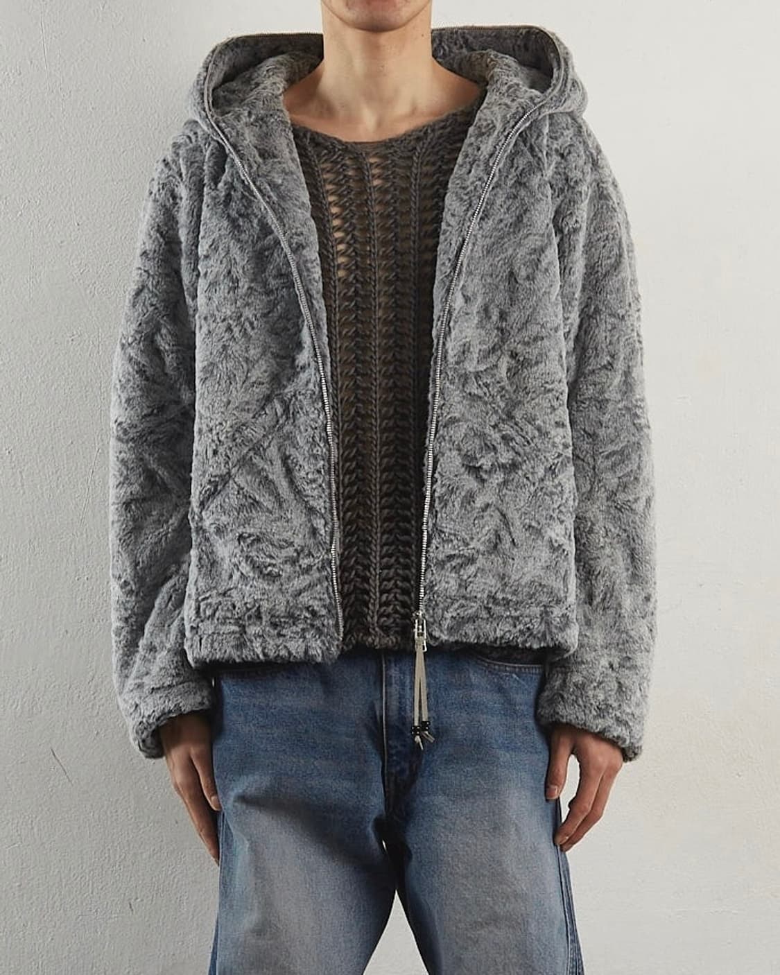 네버포겟 FAUX SHEARLING FULL ZIP UP HOODIE 상품이미지2