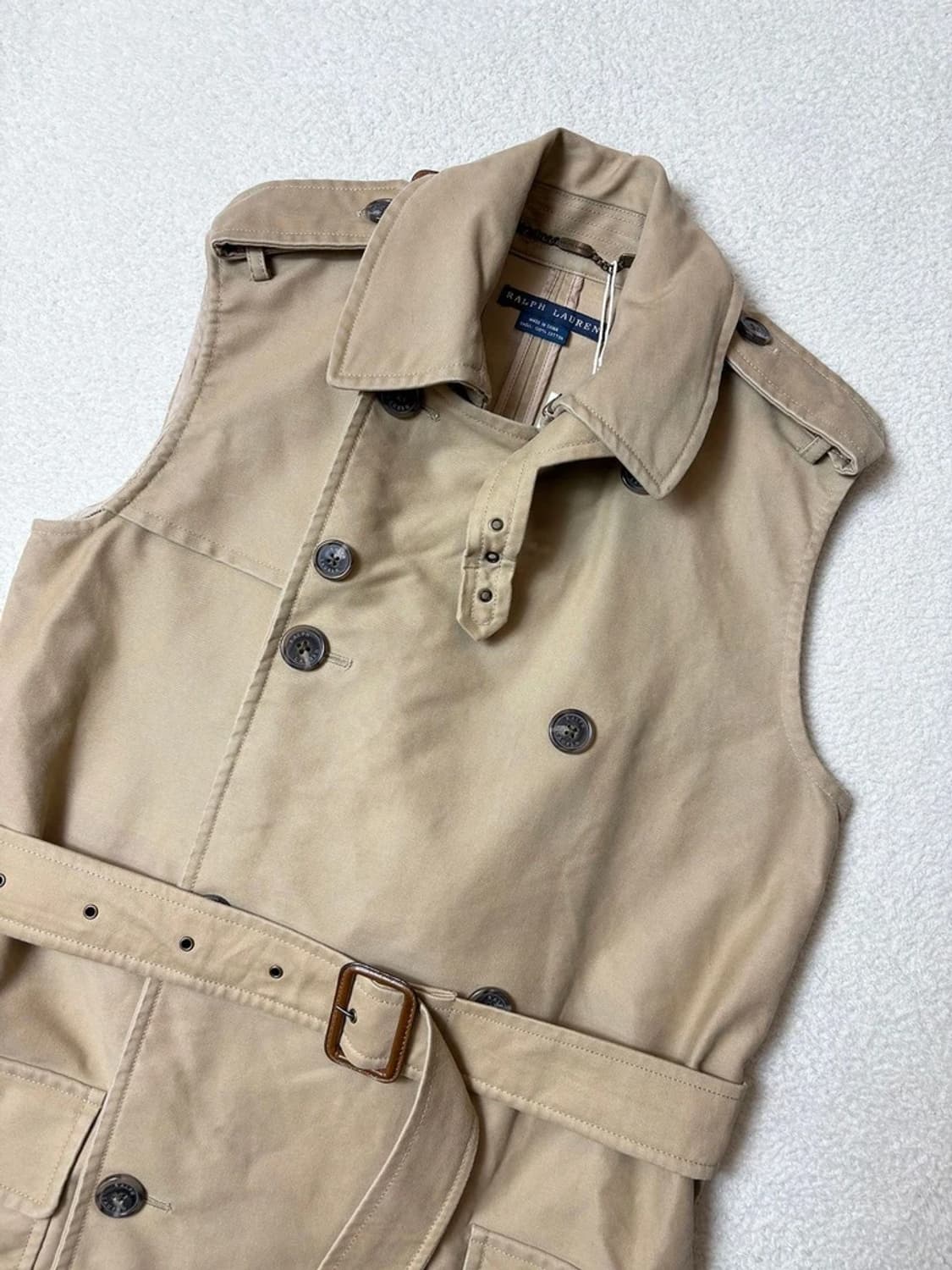 랄프로렌 00's 개버딘 슬리브리스 트렌치 원피스 PN6595 상품이미지3