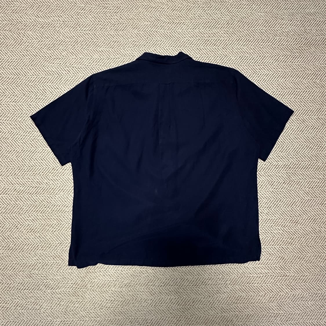 POLO RALPH LAUREN silk half shirt navy 상품이미지2