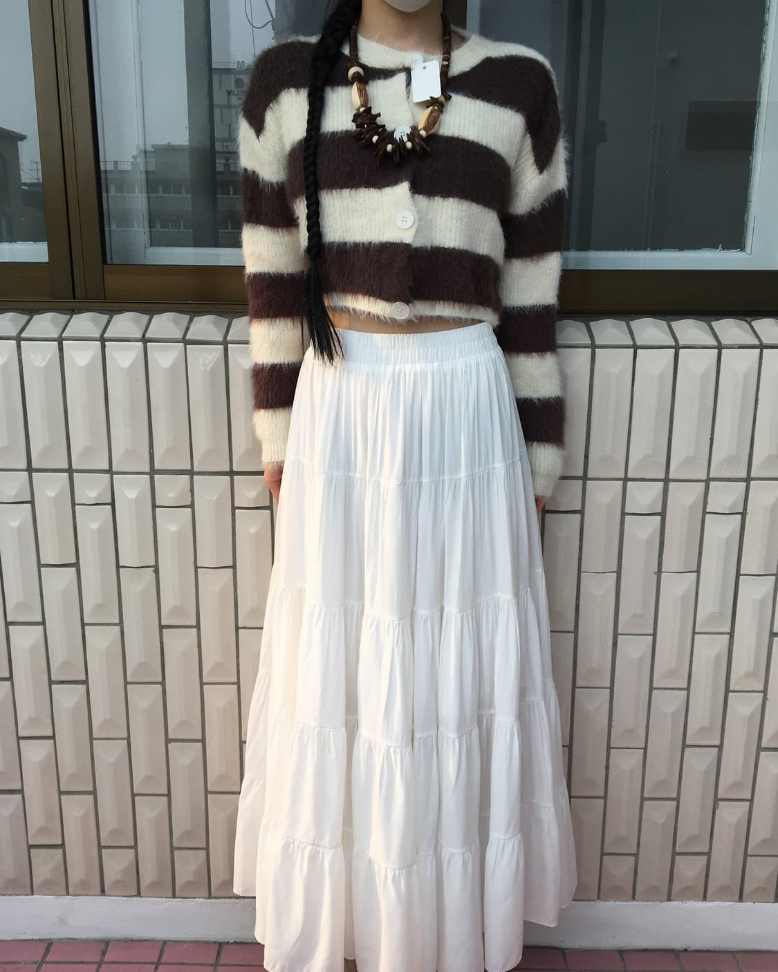 Fluffy pattern knit cardigan 상품이미지1