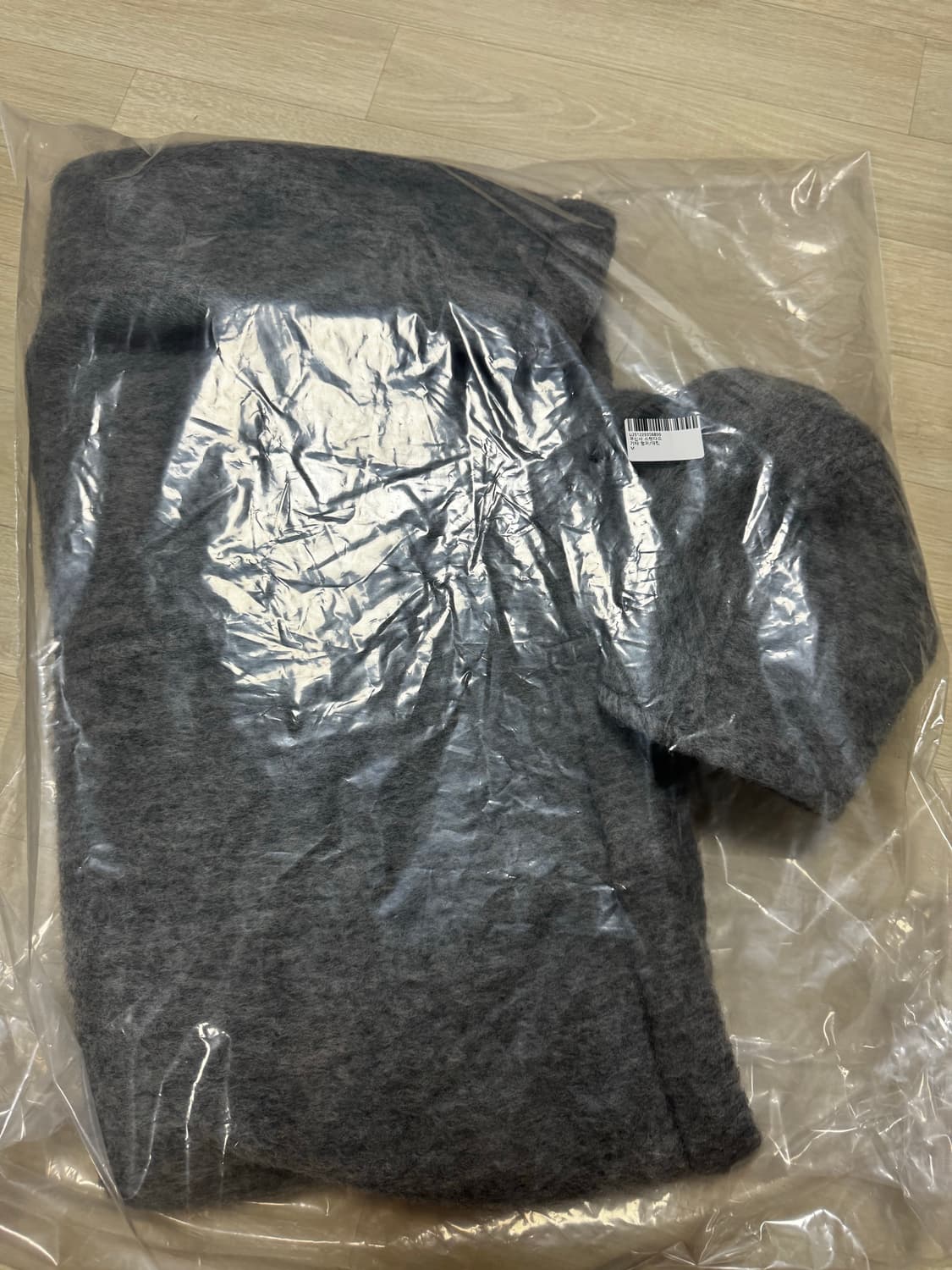 [m] 우먼즈 알파카 블렌드 후디드 쇼트 코트 [미디엄 그레이] 상품이미지5