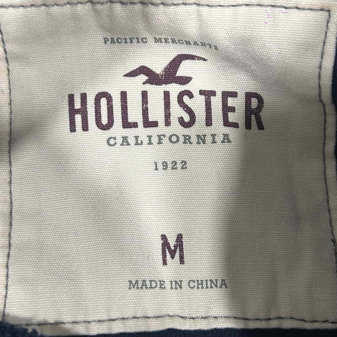 Hollister 홀리스터 버건디 로고 네이비 하이넥 자켓 상품이미지5