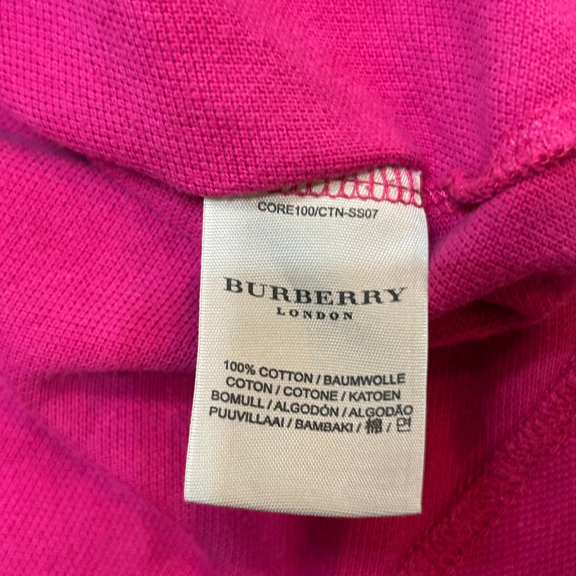 L 버버리 핑크 카라 반팔티 상품이미지5