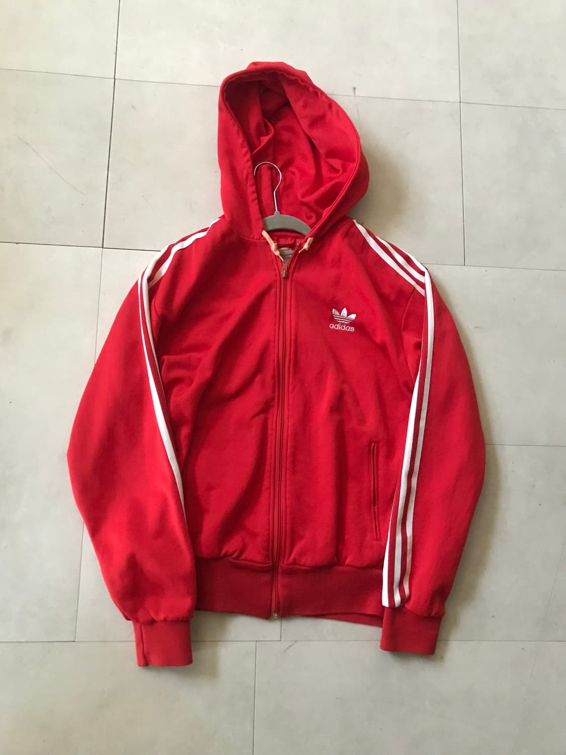 아디다스 레드 오버핏 후드 져지 상품이미지8