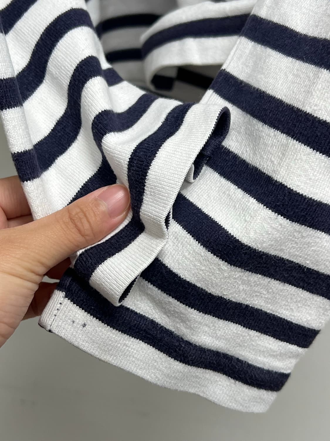 (4) 라코스테 라이브 스트라이프 긴팔 티 네이비/화이트 상품이미지6