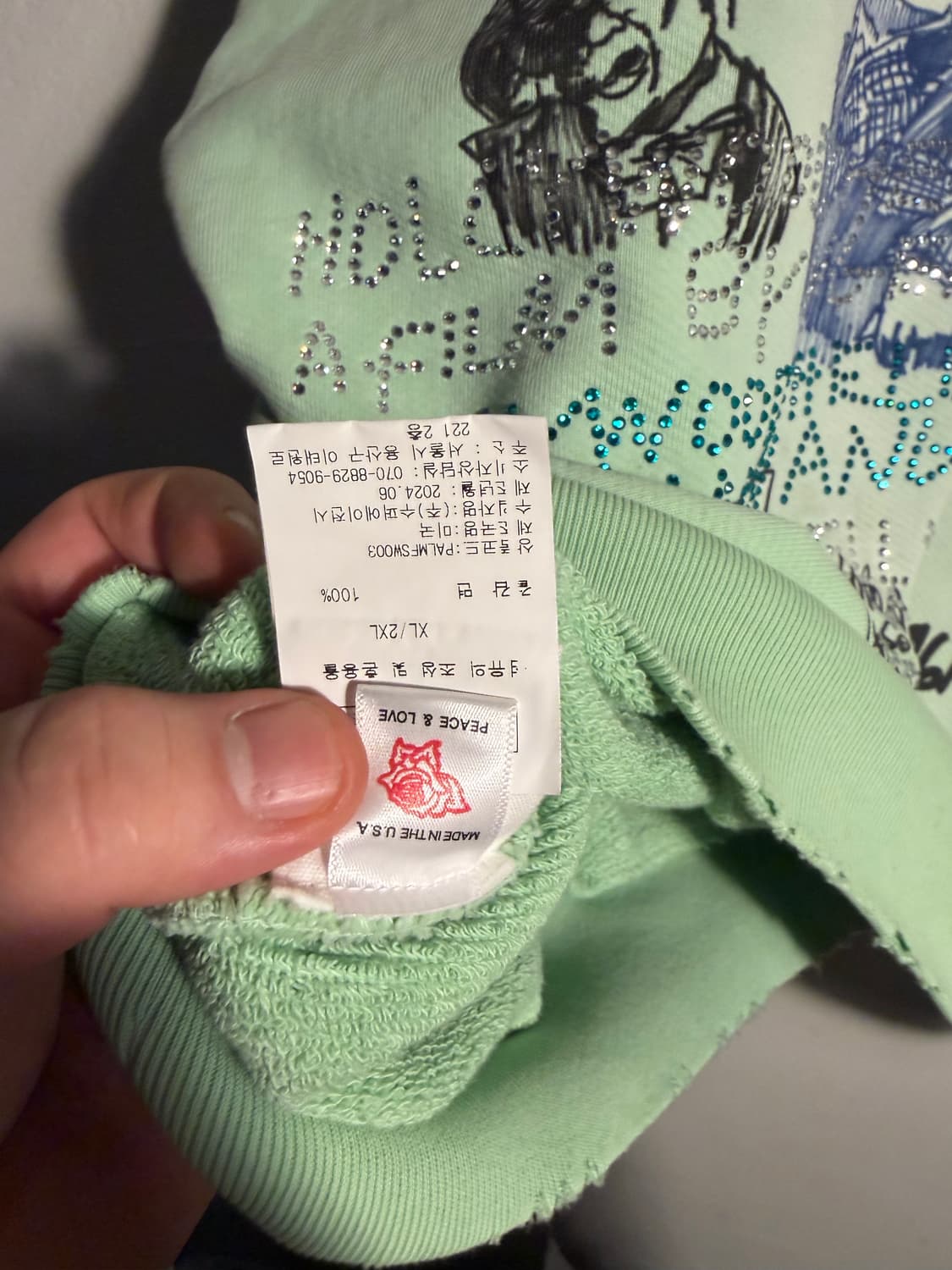 Paly Hollywood 팔리할리우드 민트 후드 XL/XXL 상품이미지5