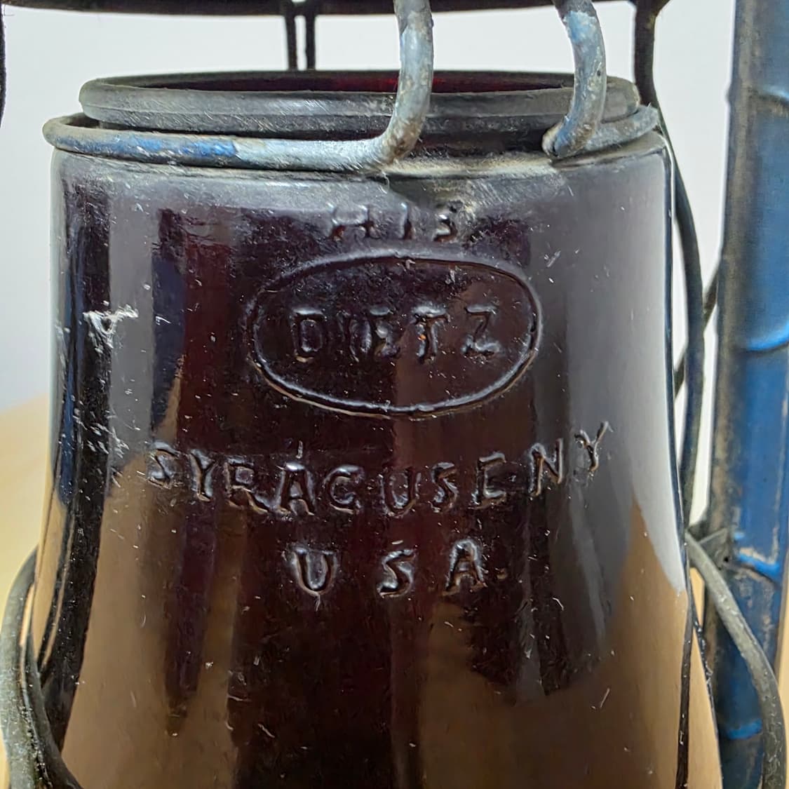 1910년대 빈티지 미제 블루 레드 오일 랜턴 상품이미지5