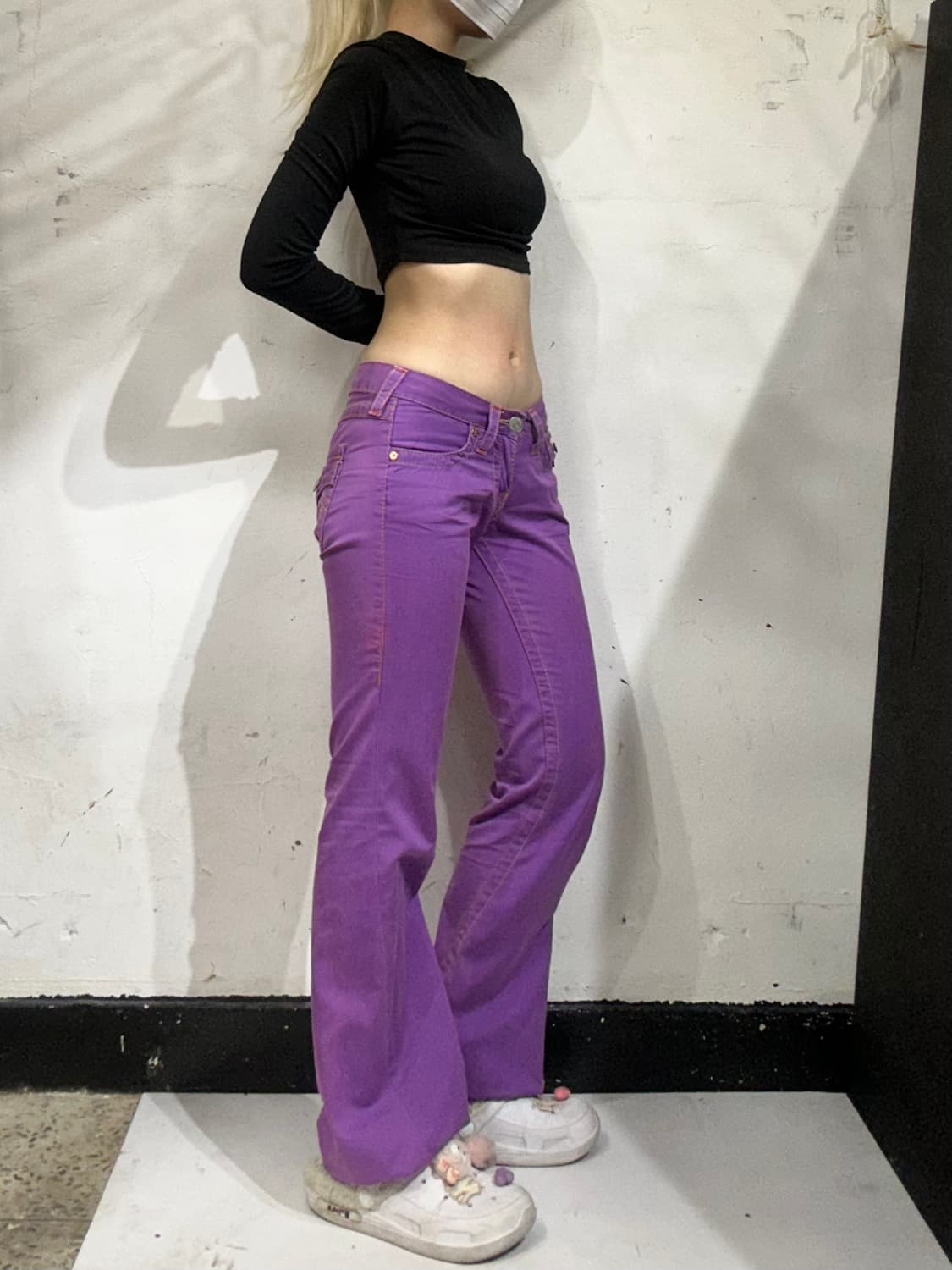 USA 트루 릴리전 퍼플 극희귀 락스타 부츠컷 플레어진 데님 팬츠 청바지 상품이미지1