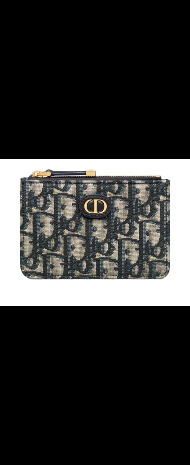 디올 30 몽테인 메리골드 지퍼 카드 홀더 디올 오블리크 자카드 블루 상품이미지1