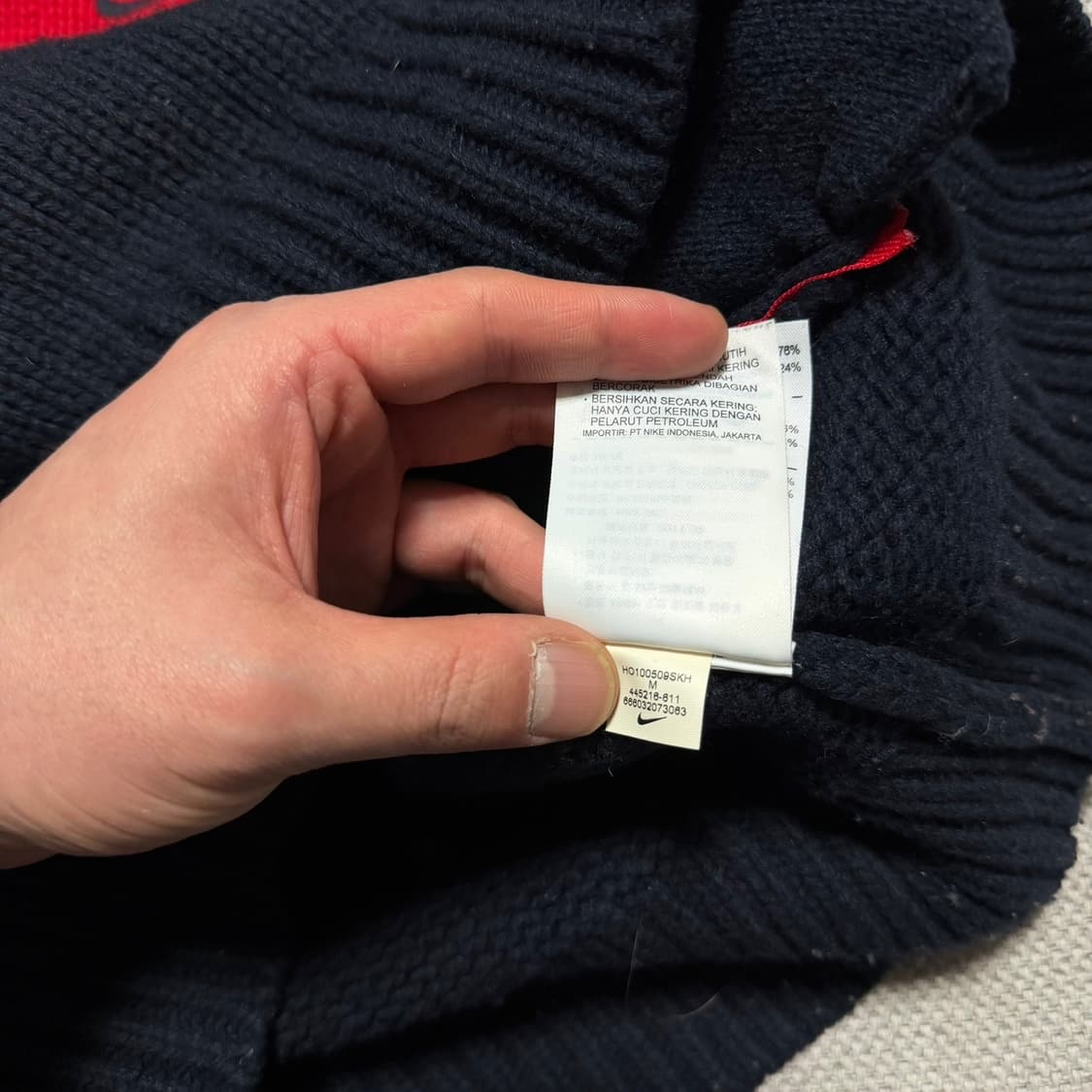 나이키 배색 니트 후드집업 상품이미지4