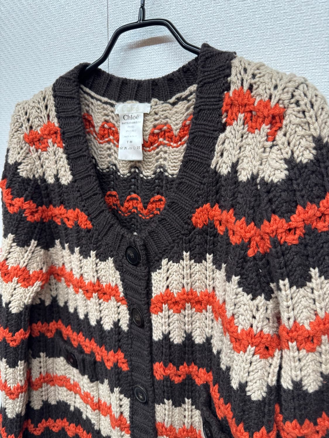 끌로에 뜨개질 디테일 롱 울 가디건 M 상품이미지2