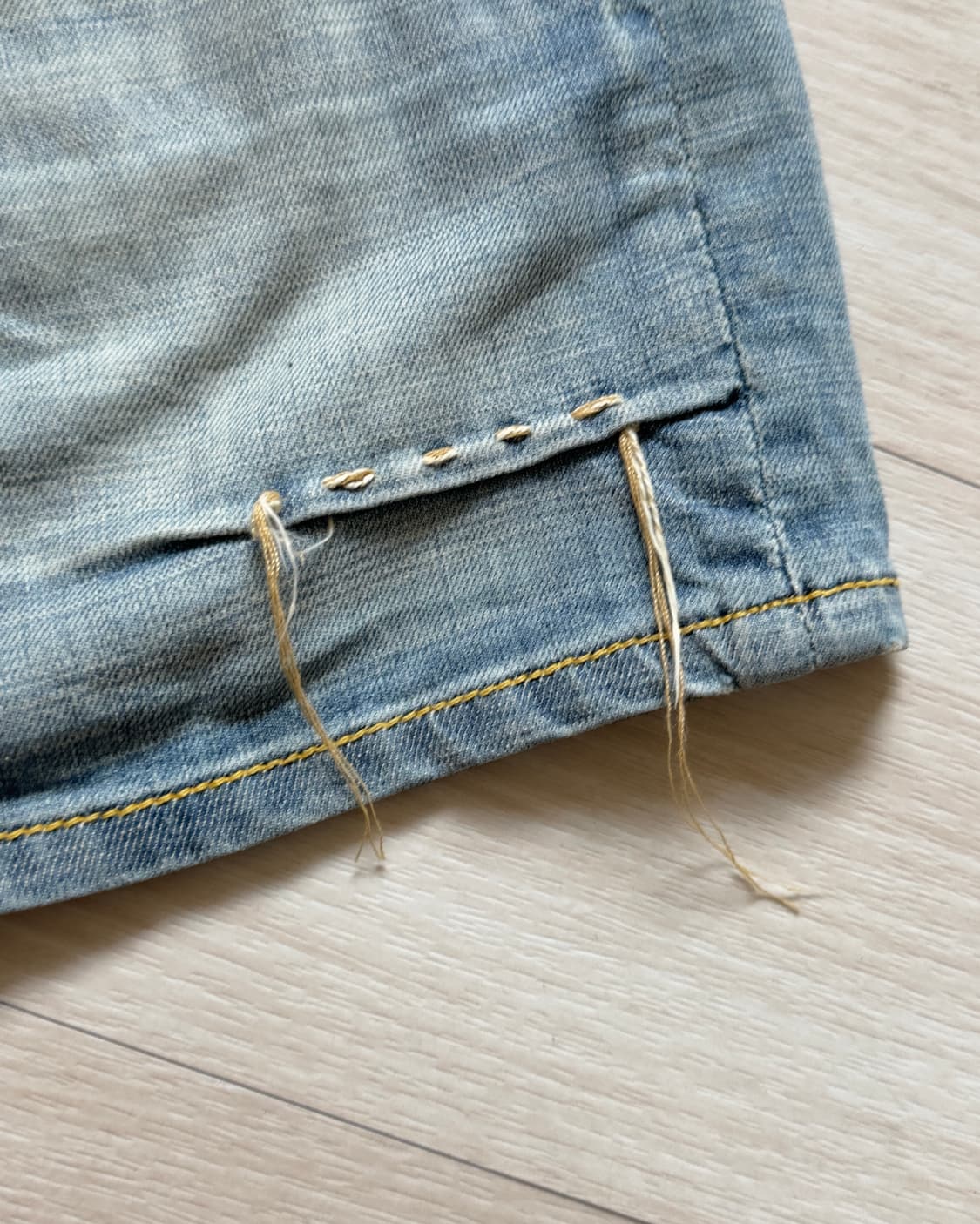 [ELVIS] patch stitch denim mini skirt 상품이미지4