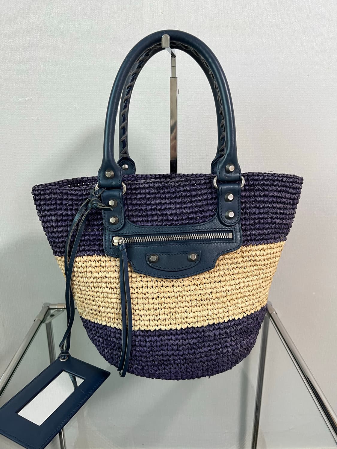 발렌시아가 라피아 파니에 모터백 상품이미지3