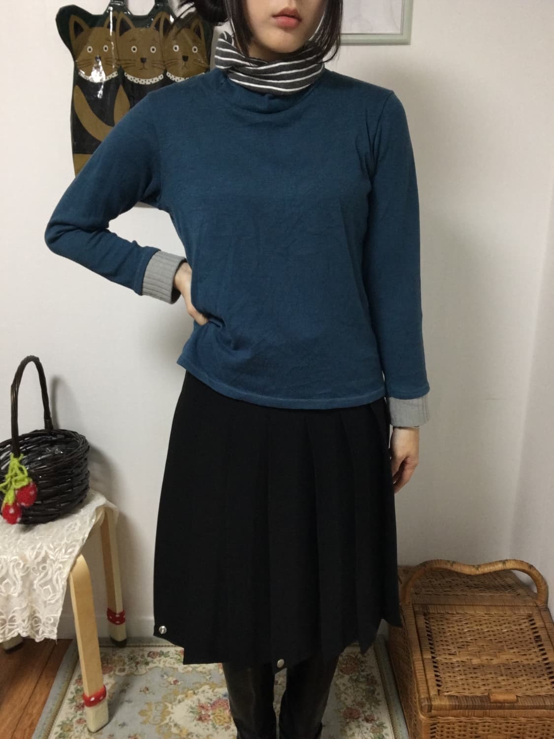 Cozy Turtleneck Long Sleeve Top 상품이미지2