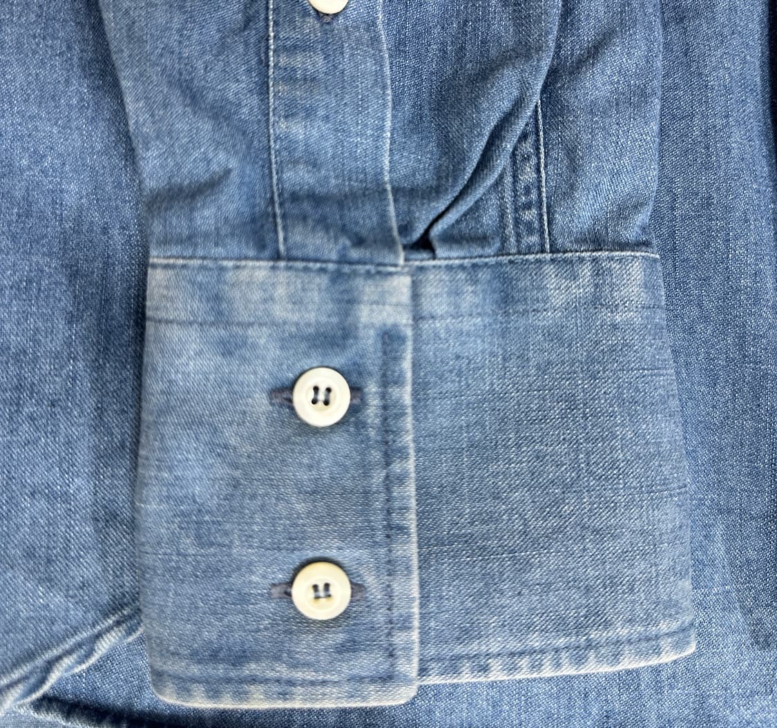 브루넬로 쿠치넬리 데님 네이비 블루 셔츠 슬림핏 상품이미지7