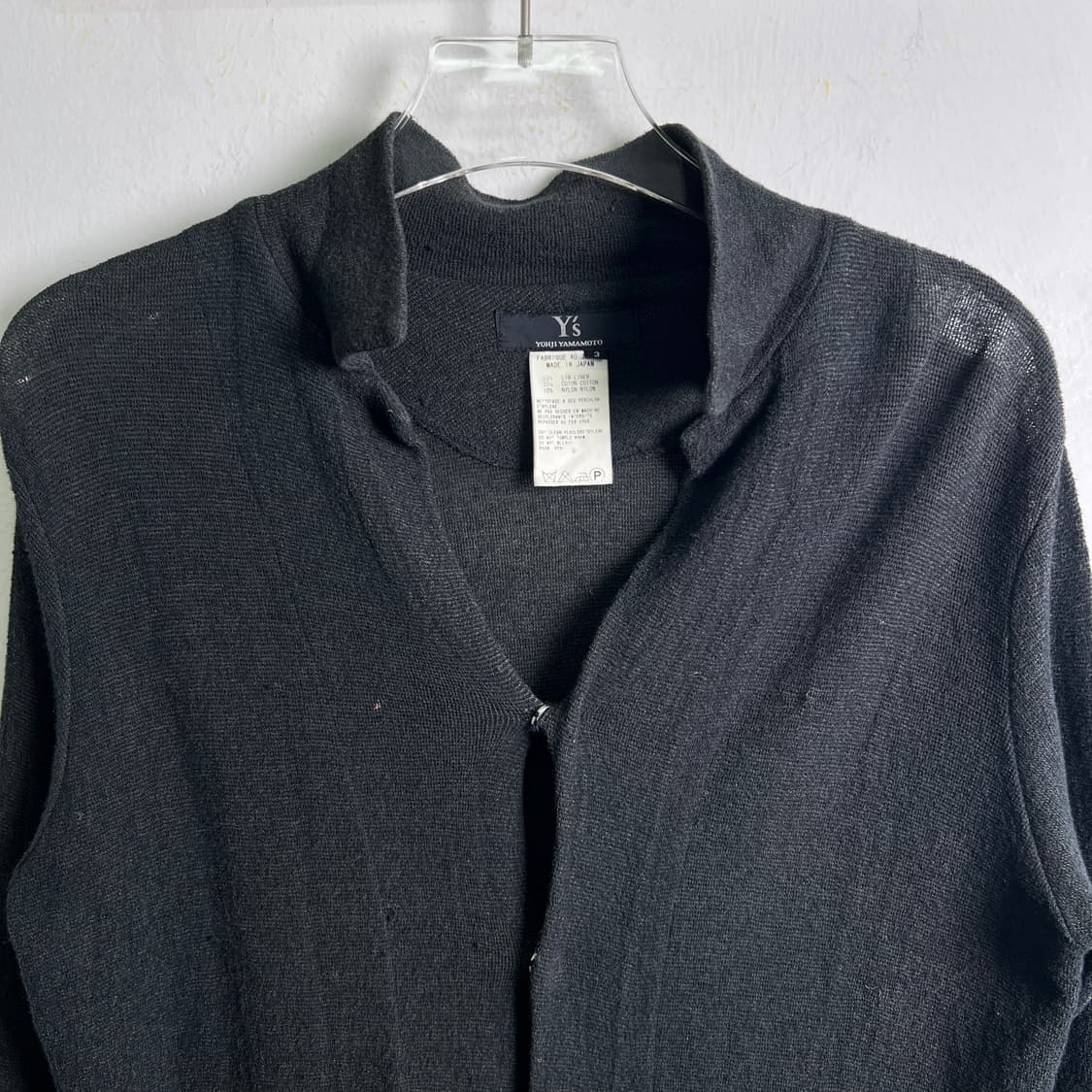 Y's 요지야마모토 린넨 저지 카라 가디건  상품이미지5