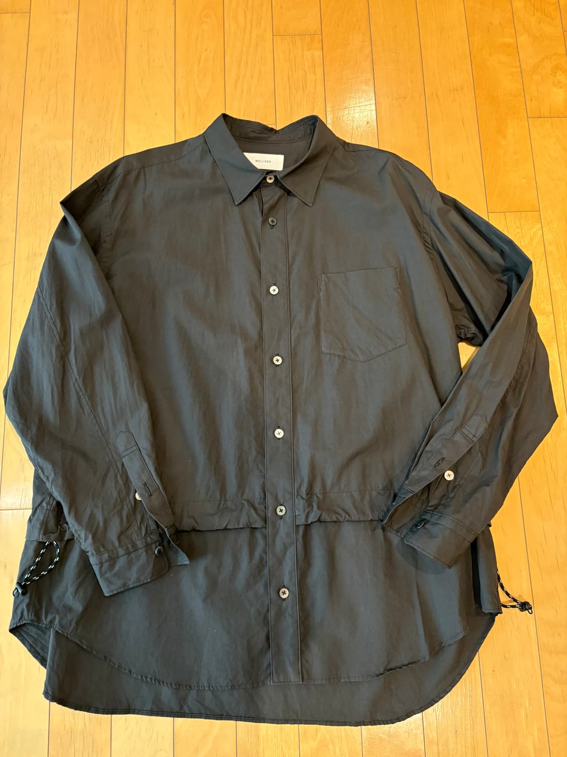 Wellder japan 웰더 벌룬 셔츠 블랙 상품이미지1