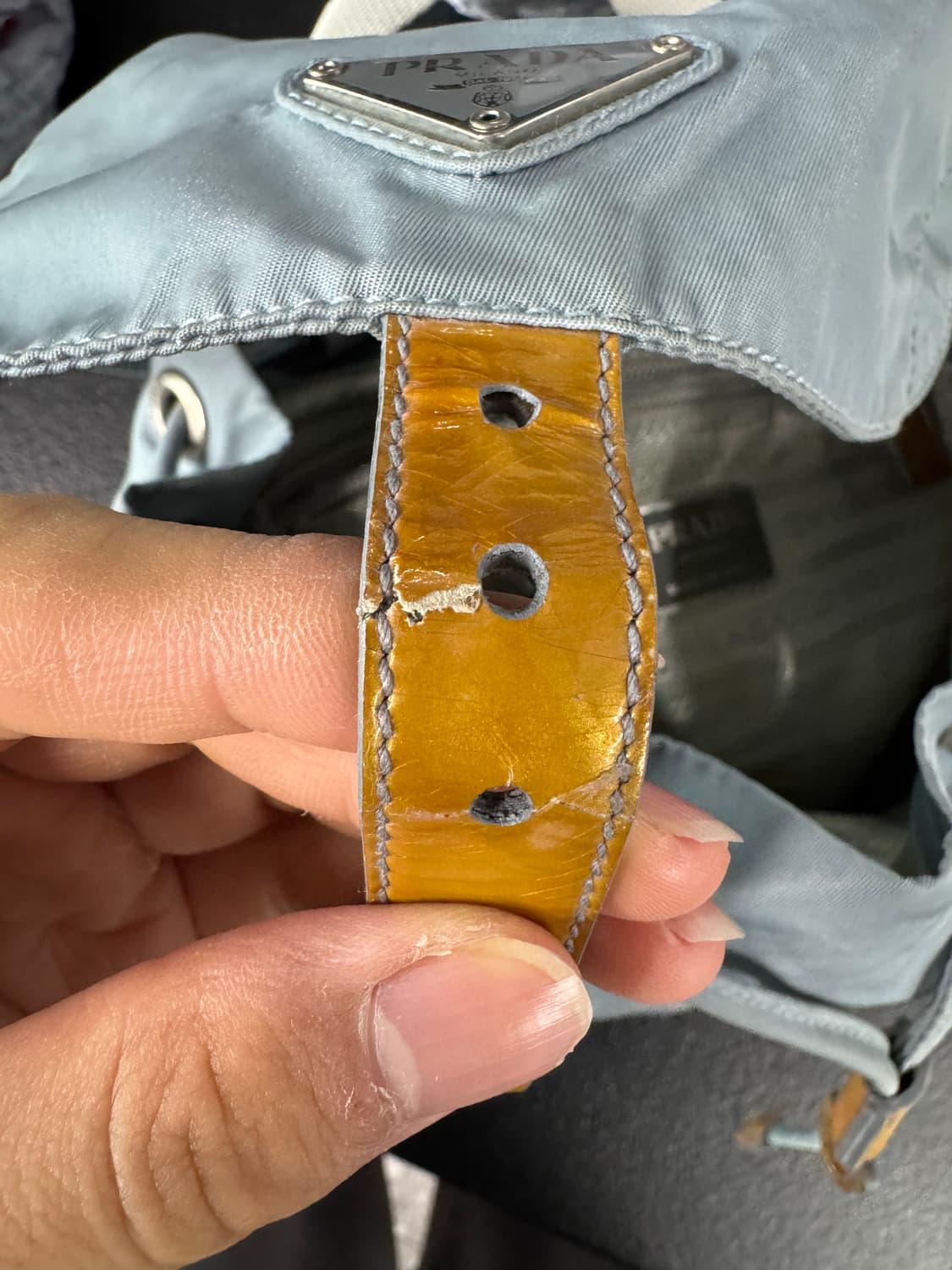 프라다 나일론 라이트 블루실버 백팩 상품이미지7