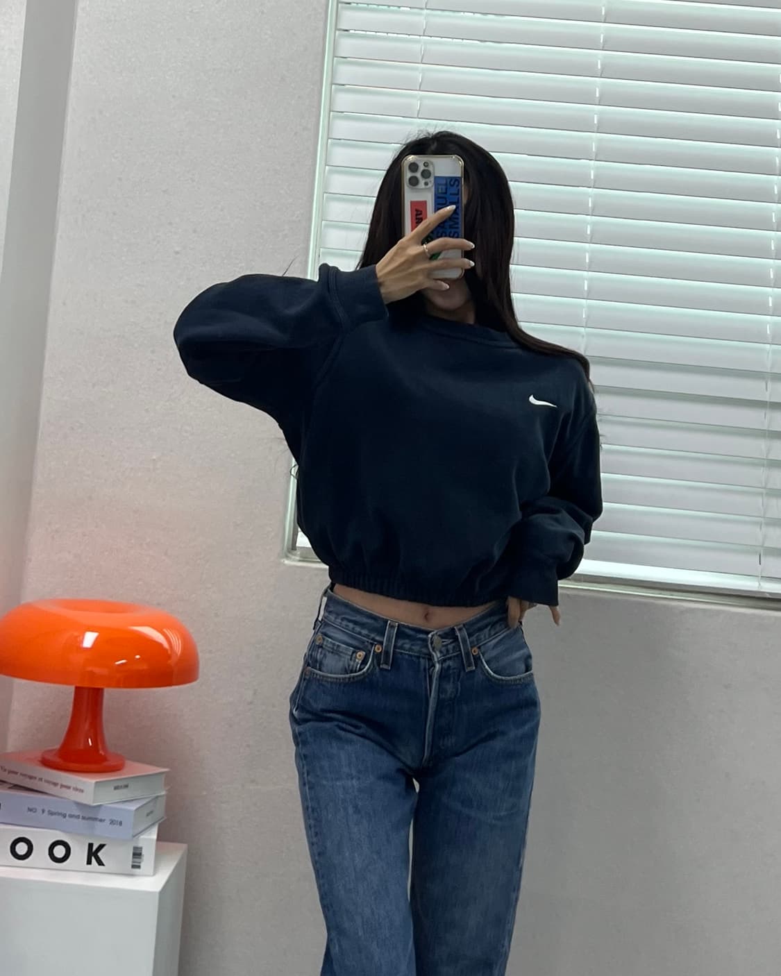 (WOMEN)나이키 크롭 맨투맨-M1395 상품이미지5