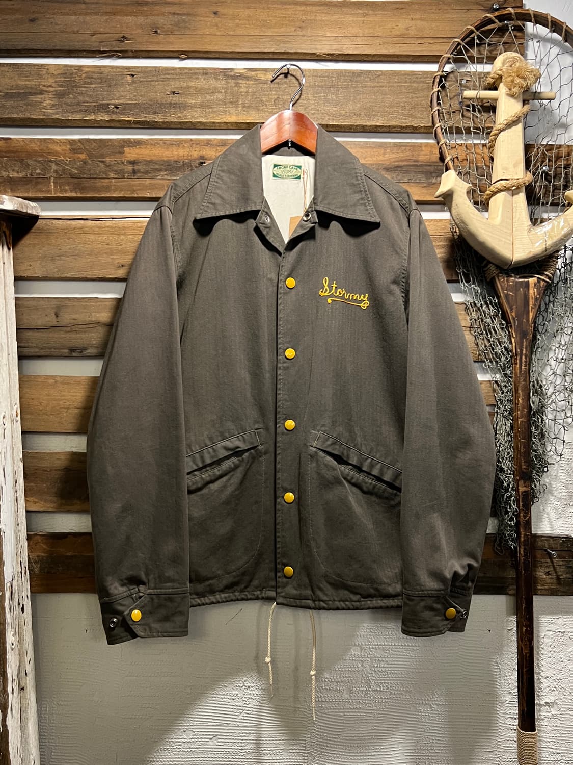 [M]Sugar Cane 슈가케인 Stormy 그레이 HBT 코치자켓 상품이미지1