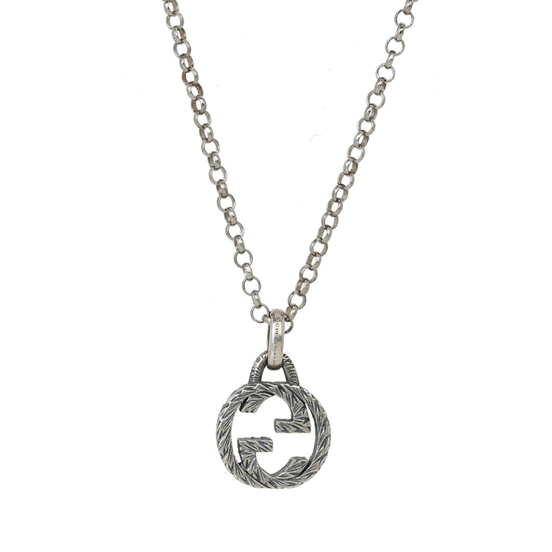 구찌 인터로킹 실버목걸이 GG로고 체인 네크리스 455535 상품이미지5