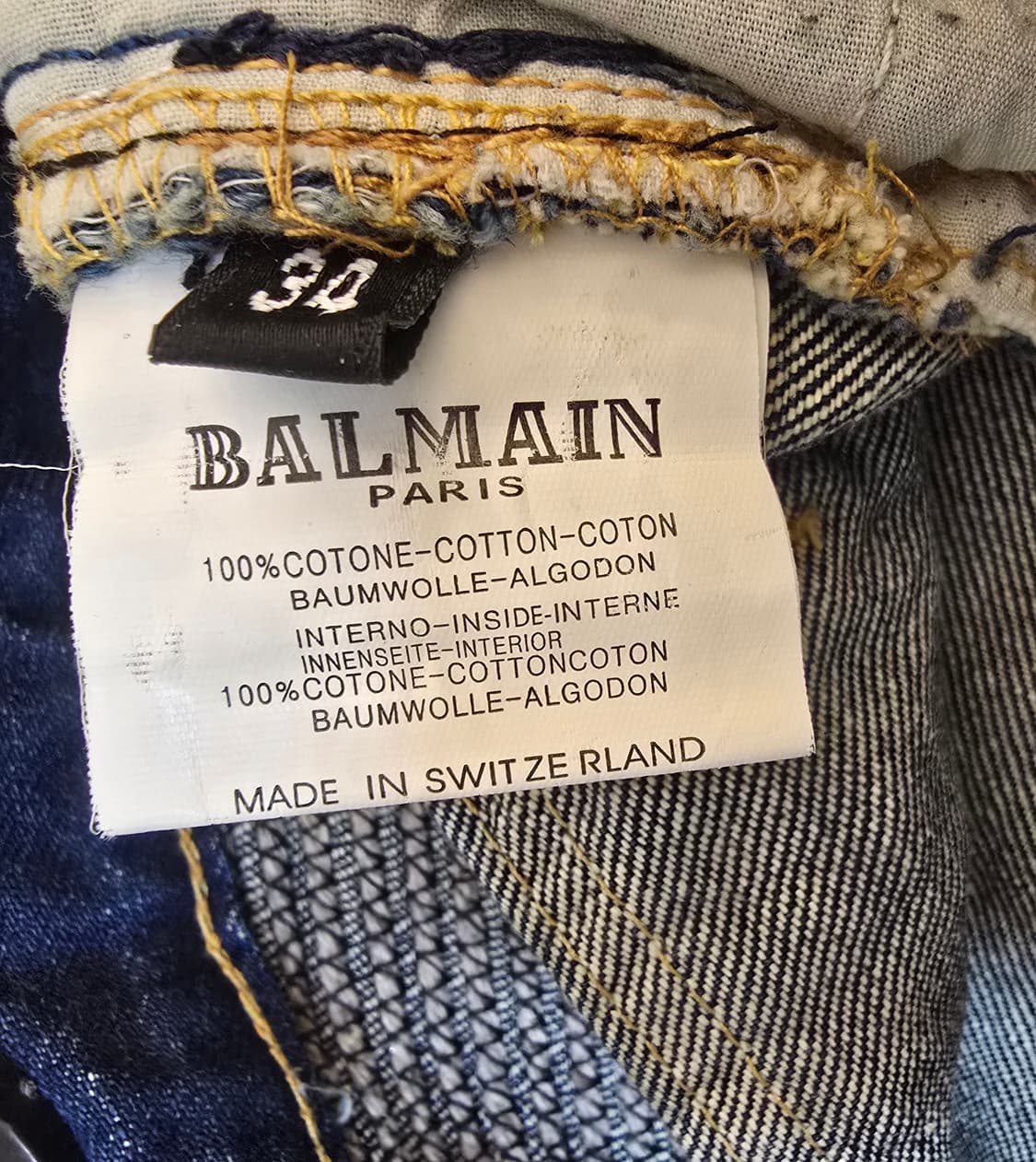 발망 남성 데미지 워싱 바이커 청바지 34 (새상품) 상품이미지6