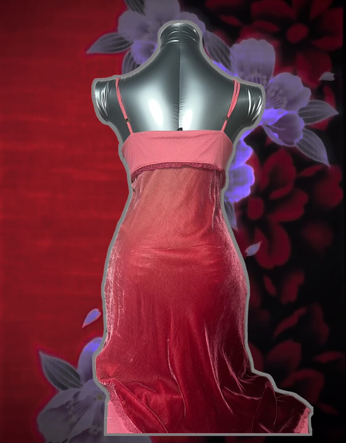 BETSEY JOHNSON 뱃시존슨 그라데이션 벨벳 롱 슬립 원피스 상품이미지3