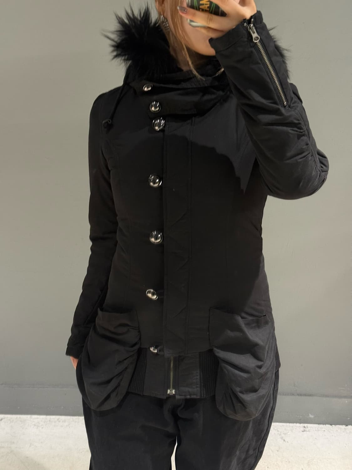 Lip service button-up fur hood jumper 상품이미지3